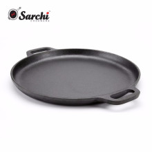 Duas orelhas Round Cast Iron 14 Inch Pizza Pan